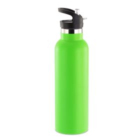 Sports Water Bottle Stainless Steel Vacuum-Insulated Drinking Cup w/ Straws Outdoor Cycling Hiking (Option: StillWaterBottle1LGRN)