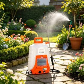 Battery Powered Backpack Sprayer, 0-90 PSI Adjustable Pressure, 12V 8Ah Battery, 8 Nozzles & 2 Wands, Wide Mouth Lid, for Weeding & Cleaning (Option: Default title)