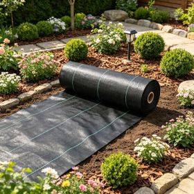 3' x 300' Heavy Duty Weed Barrier Landscape Fabric, Woven PP Geotextile Ground Cover for Driveways (Option: Default title)