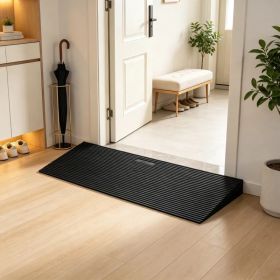 35.4" Wide Cuttable Threshold Ramp, Natural Rubber Non-Slip Surface with Double-Sided Tape, for Sweeping Robot, Wheelchair & Doorways (Option: Default title)