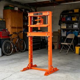 12 Ton H-Frame Hydraulic Shop Press, Adjustable Floor Press with Plates for Garage & Workshop (Option: Default title)