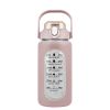 34Oz Glass Water Bottle Sports Water Bottle Motivational Water Bottle Water Intake Tracker Bottle with Straw Time Marker Silicone Sleeve Handle for Gy