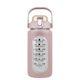34Oz Glass Water Bottle Sports Water Bottle Motivational Water Bottle Water Intake Tracker Bottle with Straw Time Marker Silicone Sleeve Handle for Gy (Option: Bottle32OZCoffee)